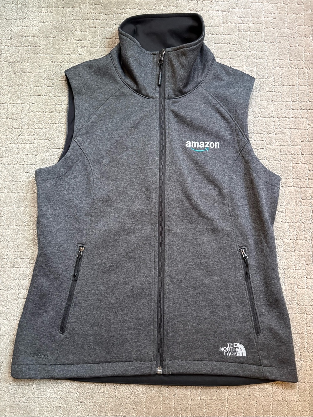 The North Face Women's Charcoal Vest with Amazon Logo (Great For Halloween)